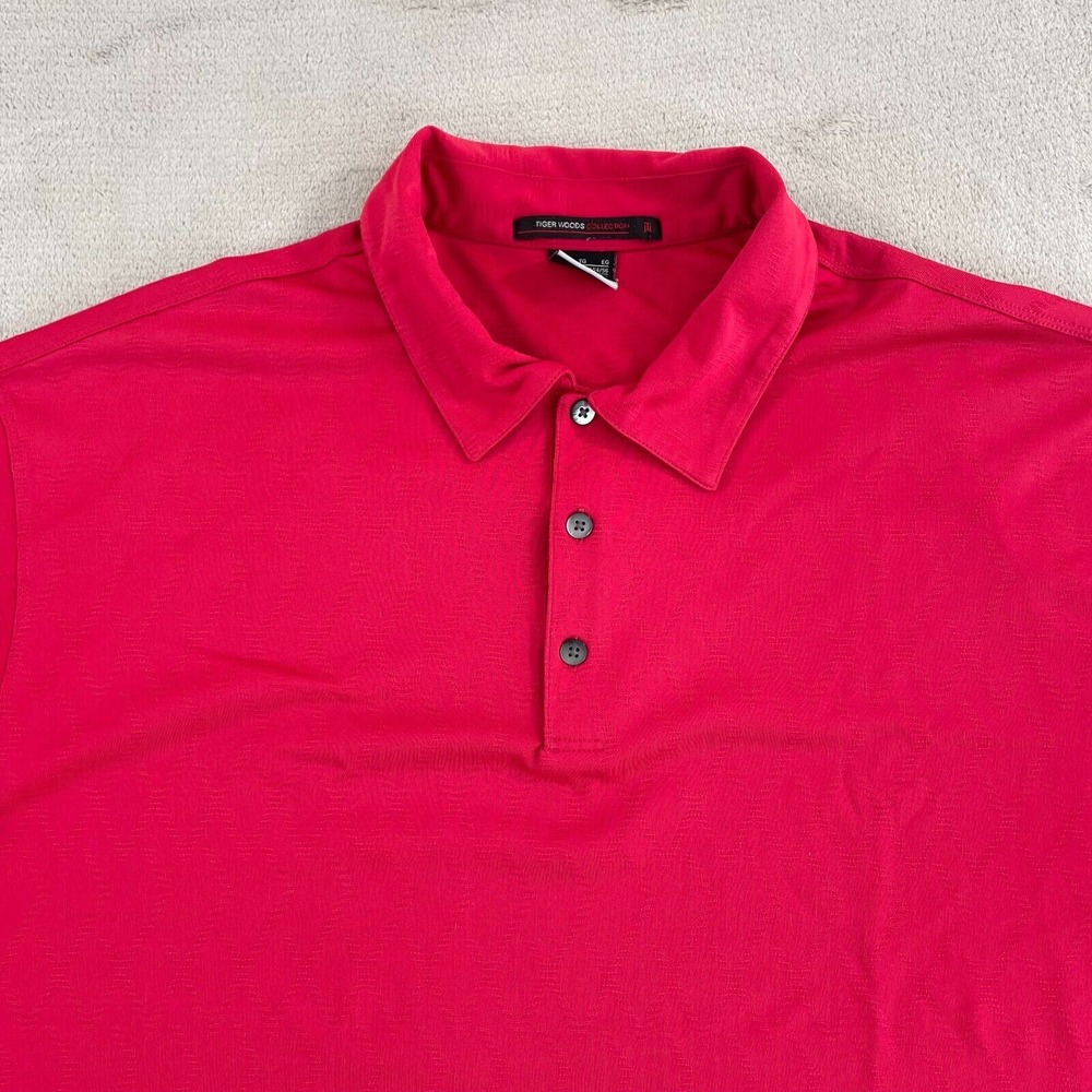 Nike Tiger Woods Polo Shirt Men XL Sunday Red Geometric Dri-Fit Performance